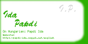 ida papdi business card